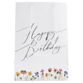 ワイルドフラワーカラフルハッピーバースデー ミディアムペーパーバッグ (裏面)