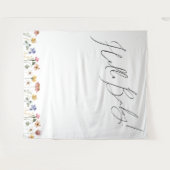 ワイルドフラワーカラフルハローベビー背景 タペストリー (正面(横))