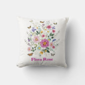 ワイルドフラワーカラフルバタフライガーデンベビーガール クッション (正面)