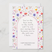 ワイルドフラワーカラフルピンクのおもしろいアーチ母の日 シーズンカード (正面)