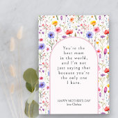 ワイルドフラワーカラフルピンクのおもしろいアーチ母の日 シーズンカード