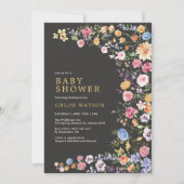 ワイルドフラワーカラフルフィエスタガーデンベビーシャワー 招待状 (正面)