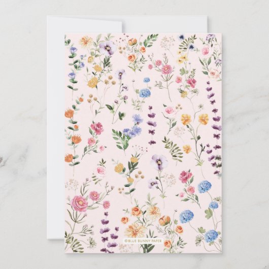 ワイルドフラワーカラフルフィエスタガーデンベビーシャワー 招待状 (裏面)