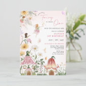 ワイルドフラワーカラフルフェアリープリンセス1st誕生日 招待状 (スタンド正面)