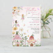 ワイルドフラワーカラフルフェアリープリンセス1st誕生日 招待状 (スタンド正面)