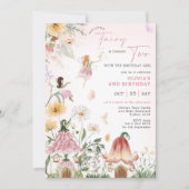 ワイルドフラワーカラフルフェアリープリンセス2nd誕生日 招待状 (正面)