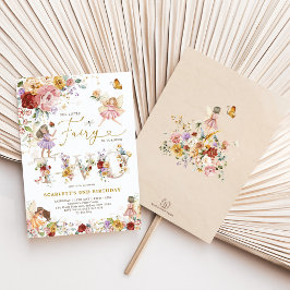 ワイルドフラワーカラフルフェアリープリンセス2nd誕生日 招待状