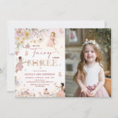ワイルドフラワーカラフルフェアリープリンセス3rd誕生日 | 招待状 (正面)