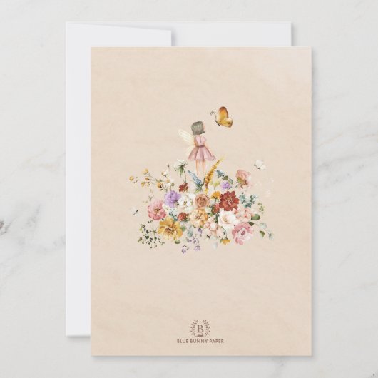 ワイルドフラワーカラフルフェアリープリンセス4th誕生日 招待状 (裏面)