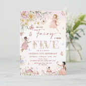 ワイルドフラワーカラフルフェアリープリンセス5th誕生日 | 招待状 (スタンド正面)
