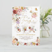 ワイルドフラワーカラフルフェアリープリンセス6th誕生日 招待状 (スタンド正面)