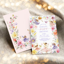 ワイルドフラワーカラフルフェアリー最初の誕生日パーティー