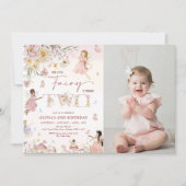 ワイルドフラワーカラフルフェアリー2ndバースデーフォト 招待状 (正面)