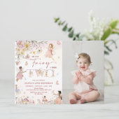 ワイルドフラワーカラフルフェアリー2ndバースデーフォト 招待状 (スタンド正面)
