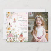 ワイルドフラワーカラフルフェアリー2ndバースデーフォト 招待状 (正面)