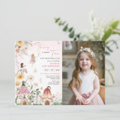 ワイルドフラワーカラフルフェアリー2ndバースデーフォト 招待状 (スタンド正面)