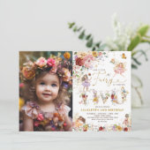 ワイルドフラワーカラフルフェアリー2ndバースデーフォト 招待状 (スタンド正面)
