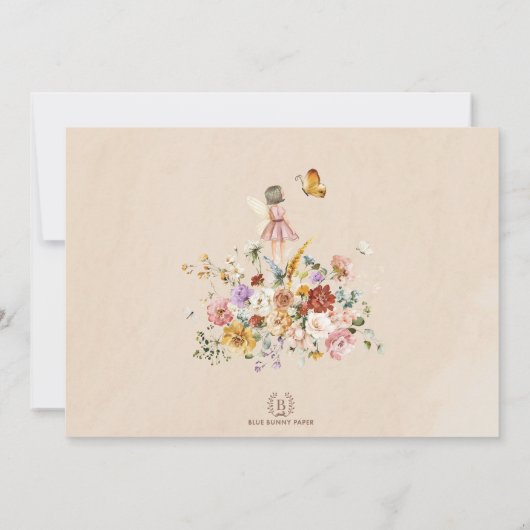 ワイルドフラワーカラフルフェアリー3rdバースデーフォト 招待状 (裏面)