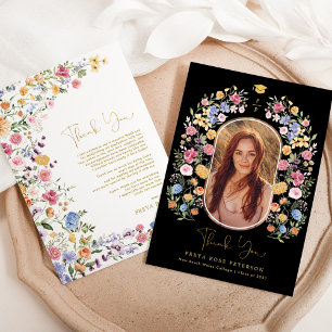 ワイルドフラワーカラフルフェスタ卒業写真 サンキューカード