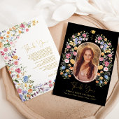 ワイルドフラワーカラフルフェスタ卒業写真 サンキューカード