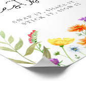 ワイルドフラワーカラフルフォトゲストブックの看板 ポスター (角)