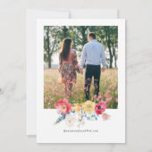 ワイルドフラワーカラフルフォト結婚ズ セーブザデート (裏面)