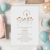 ワイルドフラワーカラフルフォーエバーワイルドバースデーパーティー 招待状
