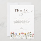 ワイルドフラワーカラフルフラットバーチカルバースデーパーティー サンキューカード (正面)