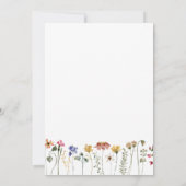 ワイルドフラワーカラフルフラット垂直ベビーシャワー サンキューカード (裏面)