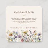ワイルドフラワーカラフルフローラウォーター結婚カラー エンクロージャーカード (正面)
