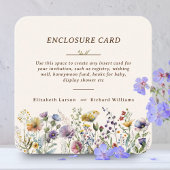 ワイルドフラワーカラフルフローラウォーター結婚カラー エンクロージャーカード