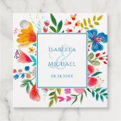 ワイルドフラワーカラフルフローラウォーター結婚カラー フェイバータグ (正面)