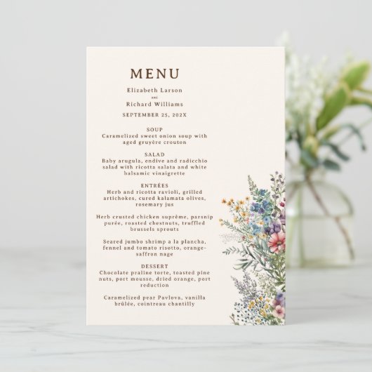 ワイルドフラワーカラフルフローラウォーター結婚カラー メニュー (スタンド正面)