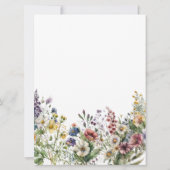 ワイルドフラワーカラフルフローラウォーター結婚カラー 招待状 (裏面)