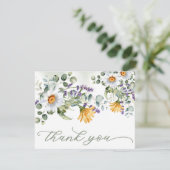 ワイルドフラワーカラフルフローラサマー春の結婚式 サンキューカード (スタンド正面)
