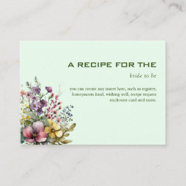 ワイルドフラワーカラフルフローラブライダルシャワー エンクロージャーカード