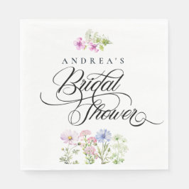ワイルドフラワーカラフルフローラブライダルシャワー スタンダードランチョンナプキン