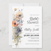 ワイルドフラワーカラフルフローラブライダルシャワー 招待状 (正面)