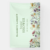 ワイルドフラワーカラフルフローラブライダルシャワー 横断幕 (縦)