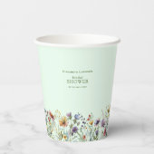 ワイルドフラワーカラフルフローラブライダルシャワー 紙コップ (裏面)