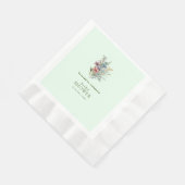 ワイルドフラワーカラフルフローラブライダルシャワー 縁ありランチョンナプキン (角)