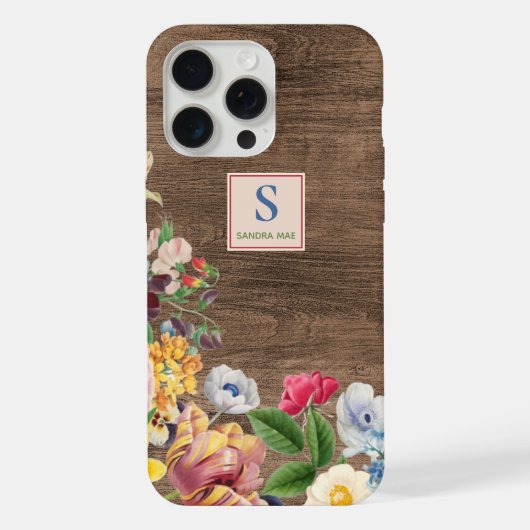 ワイルドフラワーカラフルフローラブーケのアートパターン iPhoneケース (裏面)