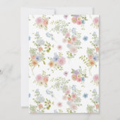 ワイルドフラワーカラフルフローラモノグラム結婚ズ 招待状 (裏面)