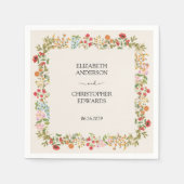 ワイルドフラワーカラフルフローラ庭園の結婚式 スタンダードカクテルナプキン (正面)