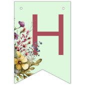 ワイルドフラワーカラフルフローラ水彩誕生日 バンティングフラッグ (第2の旗)