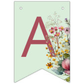 ワイルドフラワーカラフルフローラ水彩誕生日 バンティングフラッグ (第3の旗)