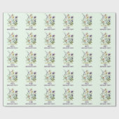 ワイルドフラワーカラフルフローラ水彩誕生日 ラッピングペーパー (フラット)