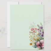 ワイルドフラワーカラフルフローラ水彩誕生日 招待状 (裏面)
