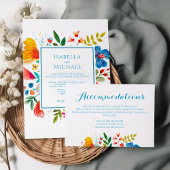 ワイルドフラワーカラフルフローラ結婚ズアコモデーション エンクロージャーカード