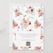 ワイルドフラワーカラフルフローラQRコードRSVP結婚's 招待状 (裏面)